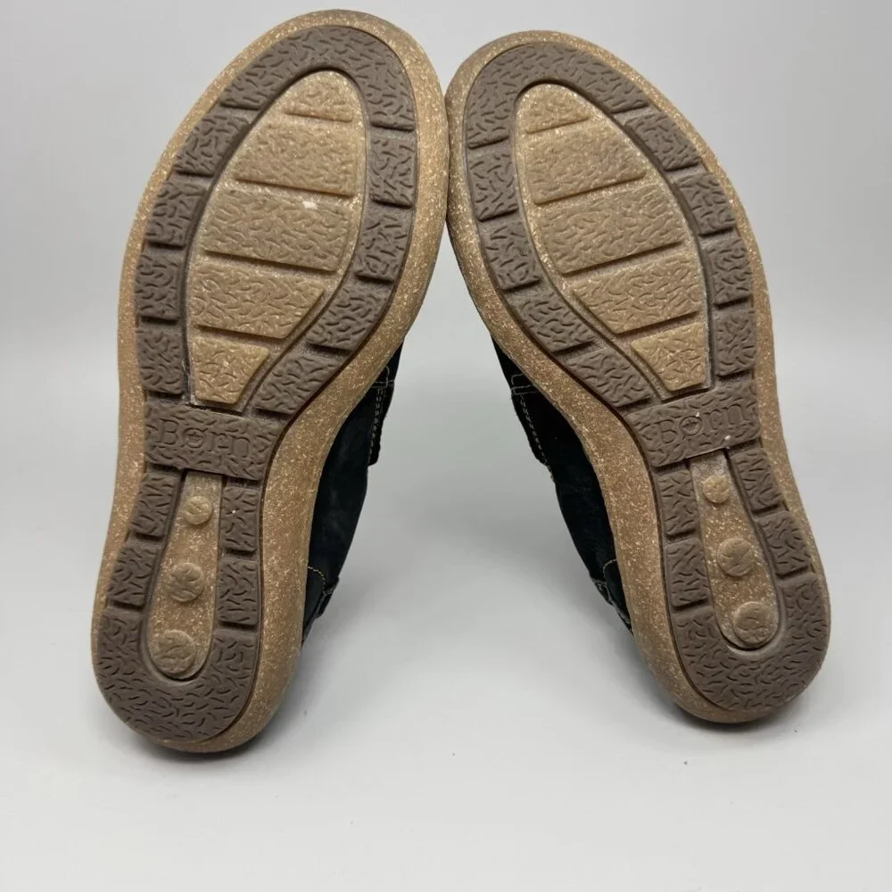 Born Womens Size 8.5 Nampa Nubuck Black Leather Loafer
